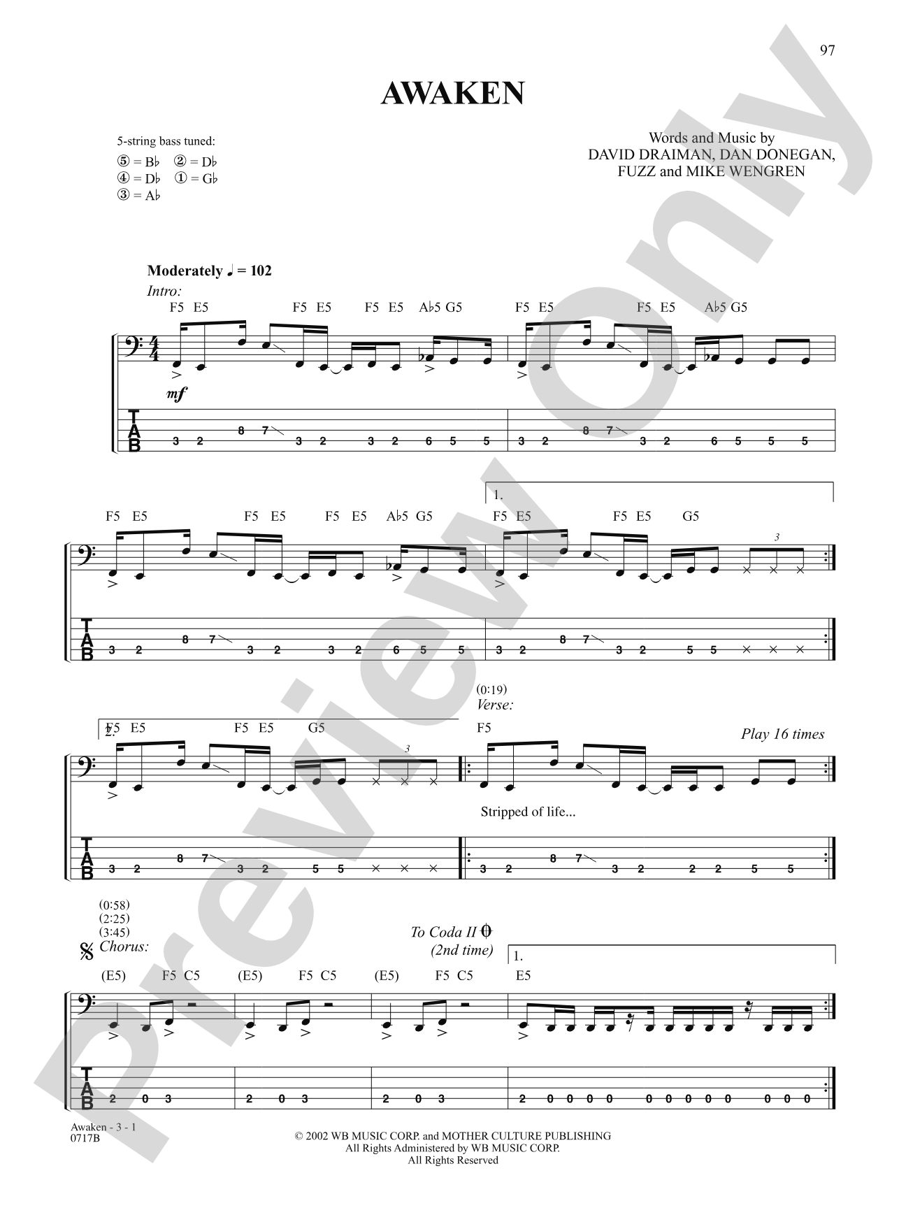 Awaken: Bass TAB