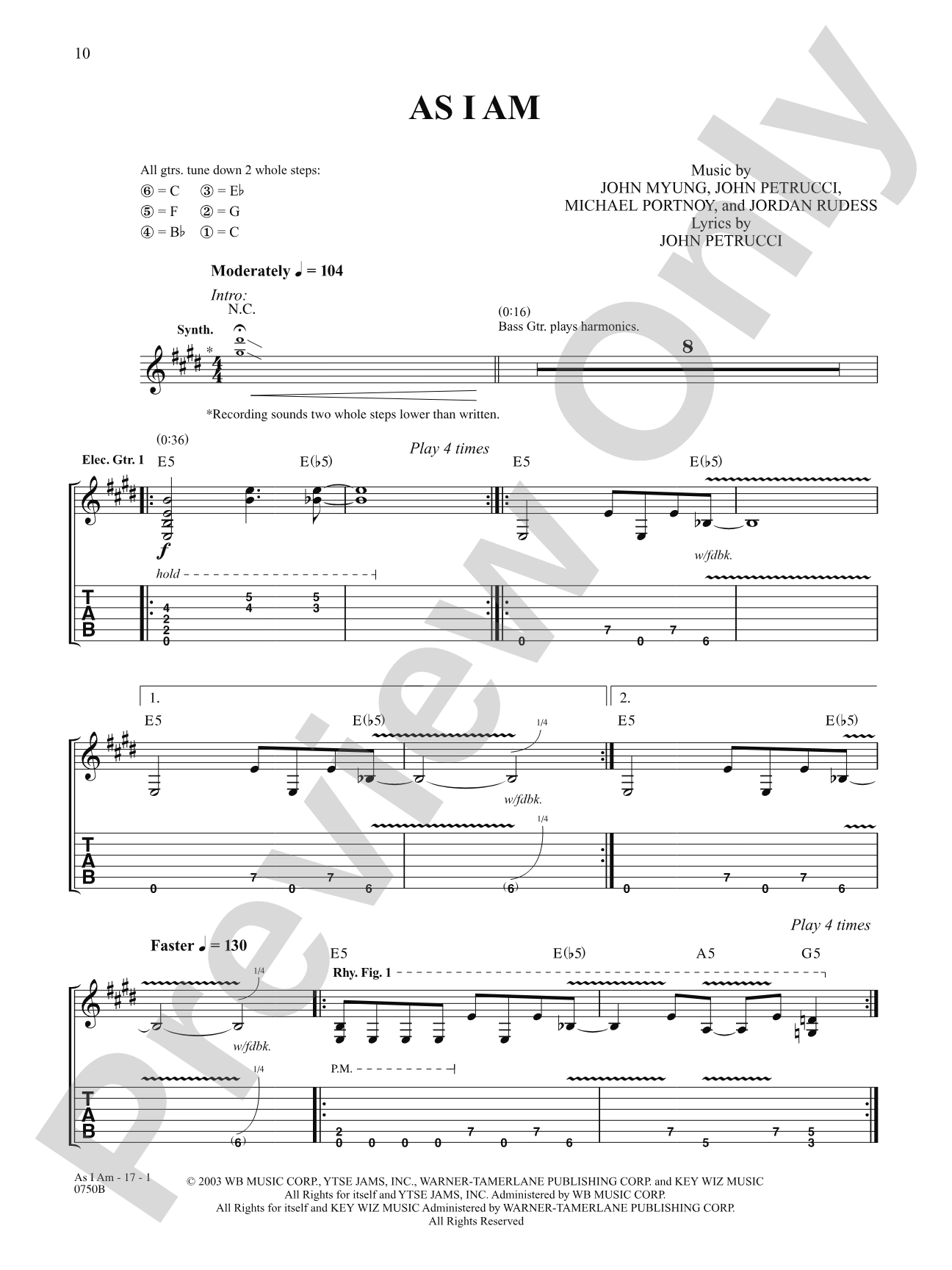 As I Am: Authentic Guitar TAB