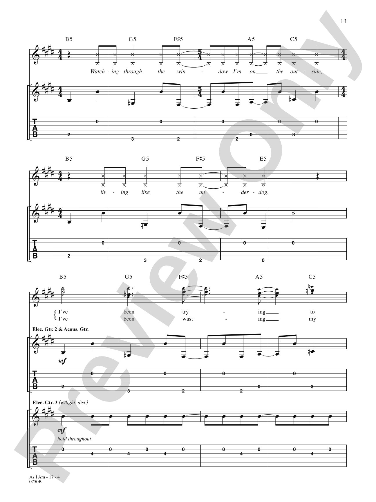 As I Am: Authentic Guitar TAB