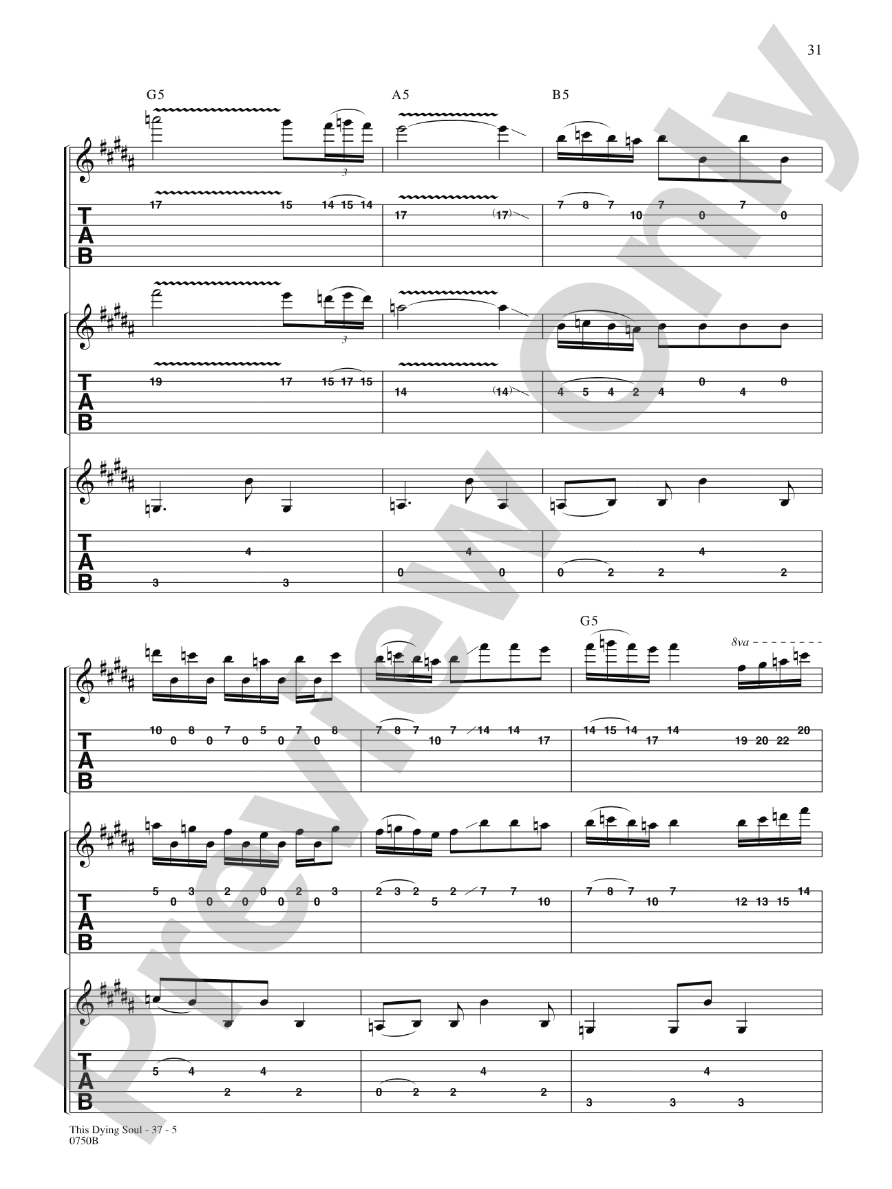 This Dying Soul: Authentic Guitar TAB