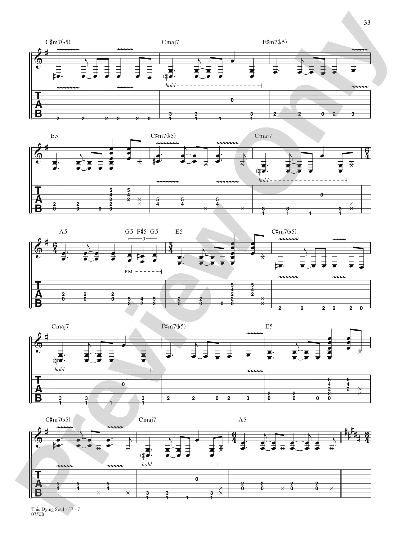 This Dying Soul: Authentic Guitar TAB