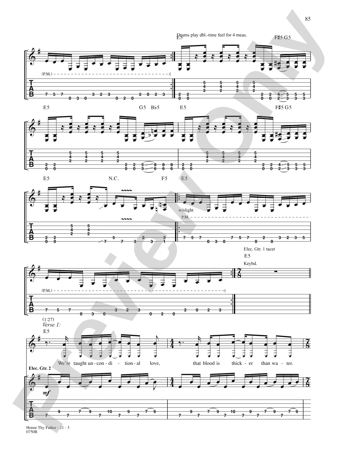 Honor Thy Father: Authentic Guitar TAB