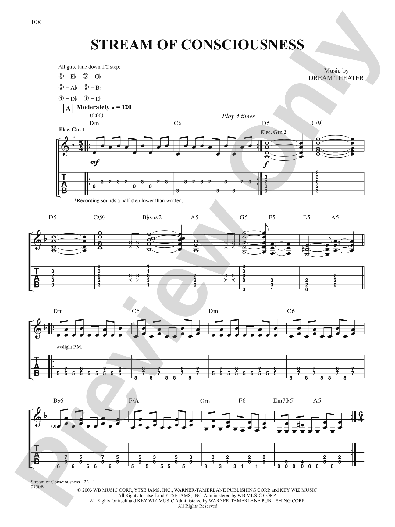 Stream of Consciousness: Authentic Guitar TAB