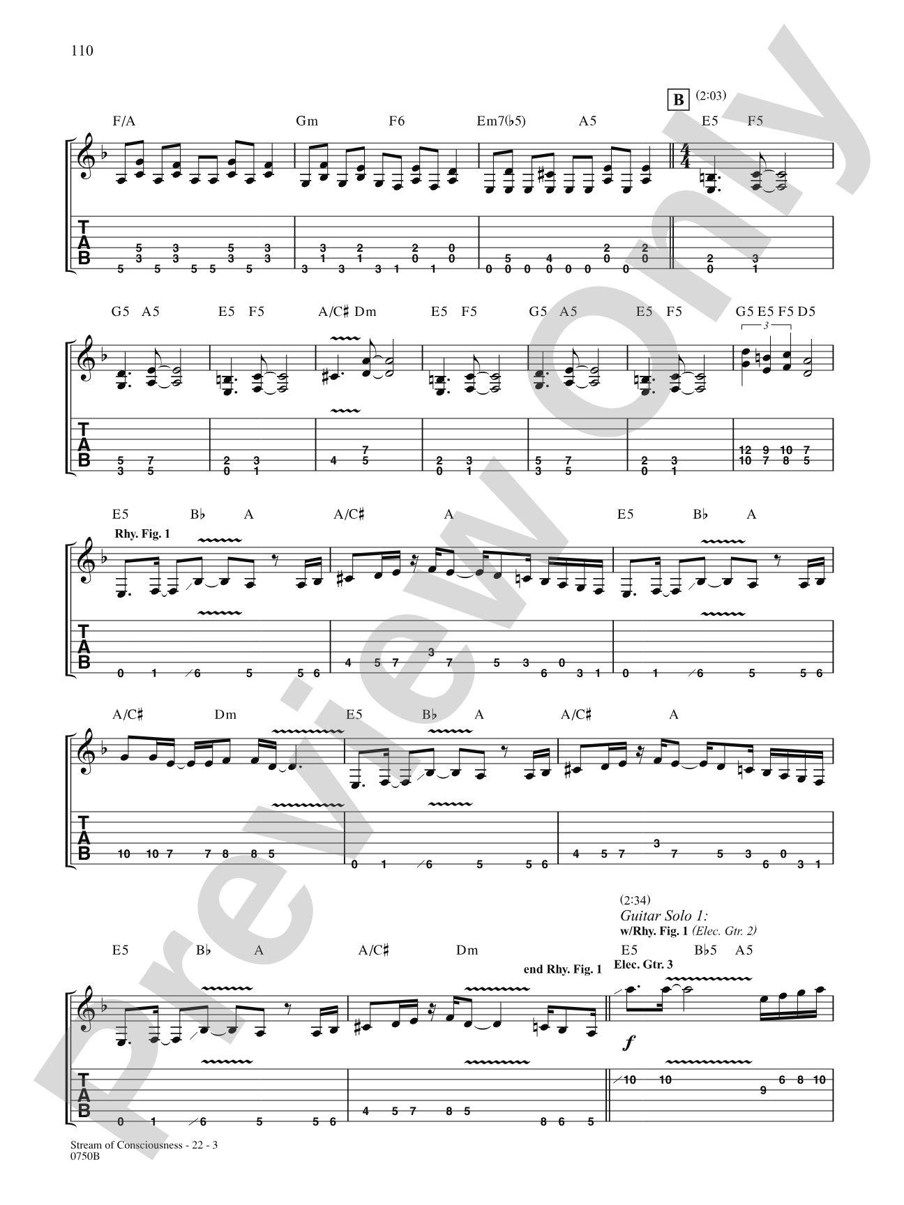 Stream of Consciousness: Authentic Guitar TAB