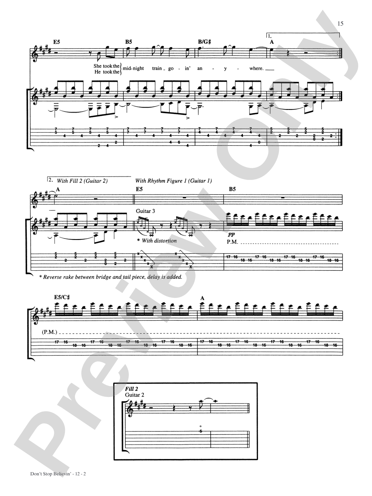 Don't Stop Believin': Authentic Guitar TAB