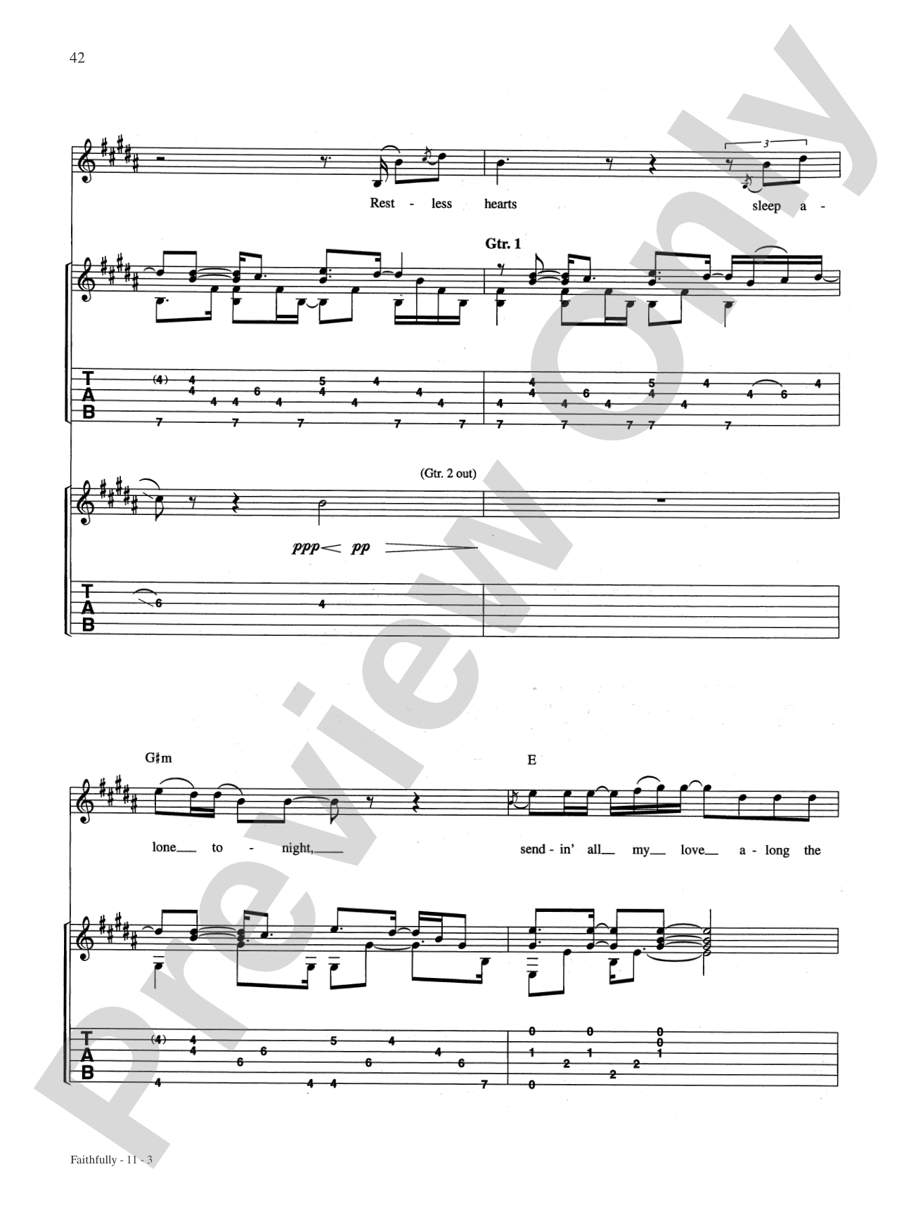 Faithfully: Authentic Guitar TAB