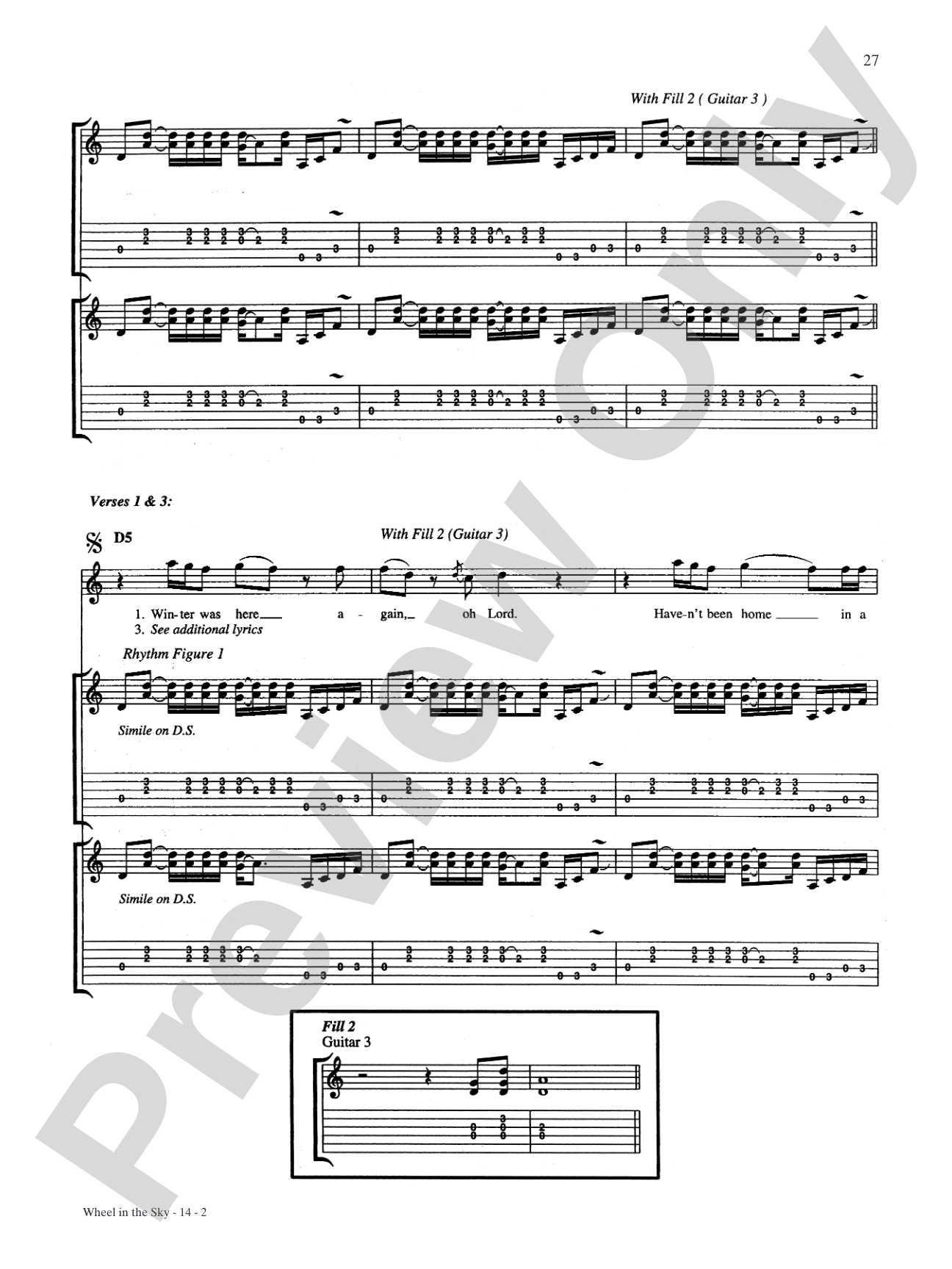 Wheel in the Sky: Authentic Guitar TAB
