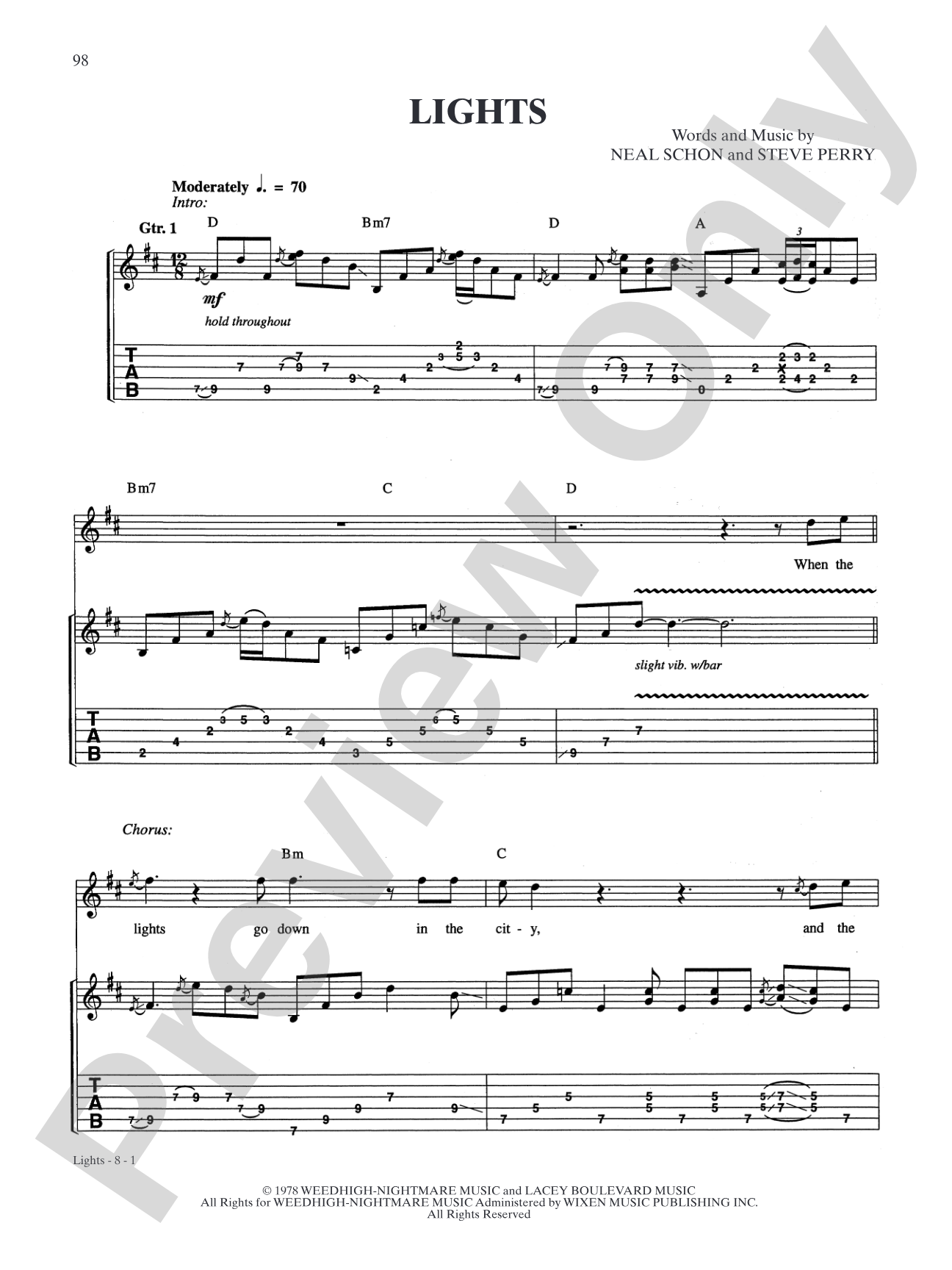 Lights: Authentic Guitar TAB