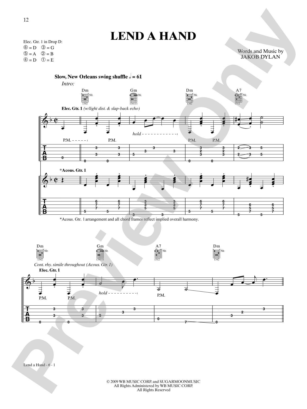 Lend a Hand: Authentic Guitar TAB