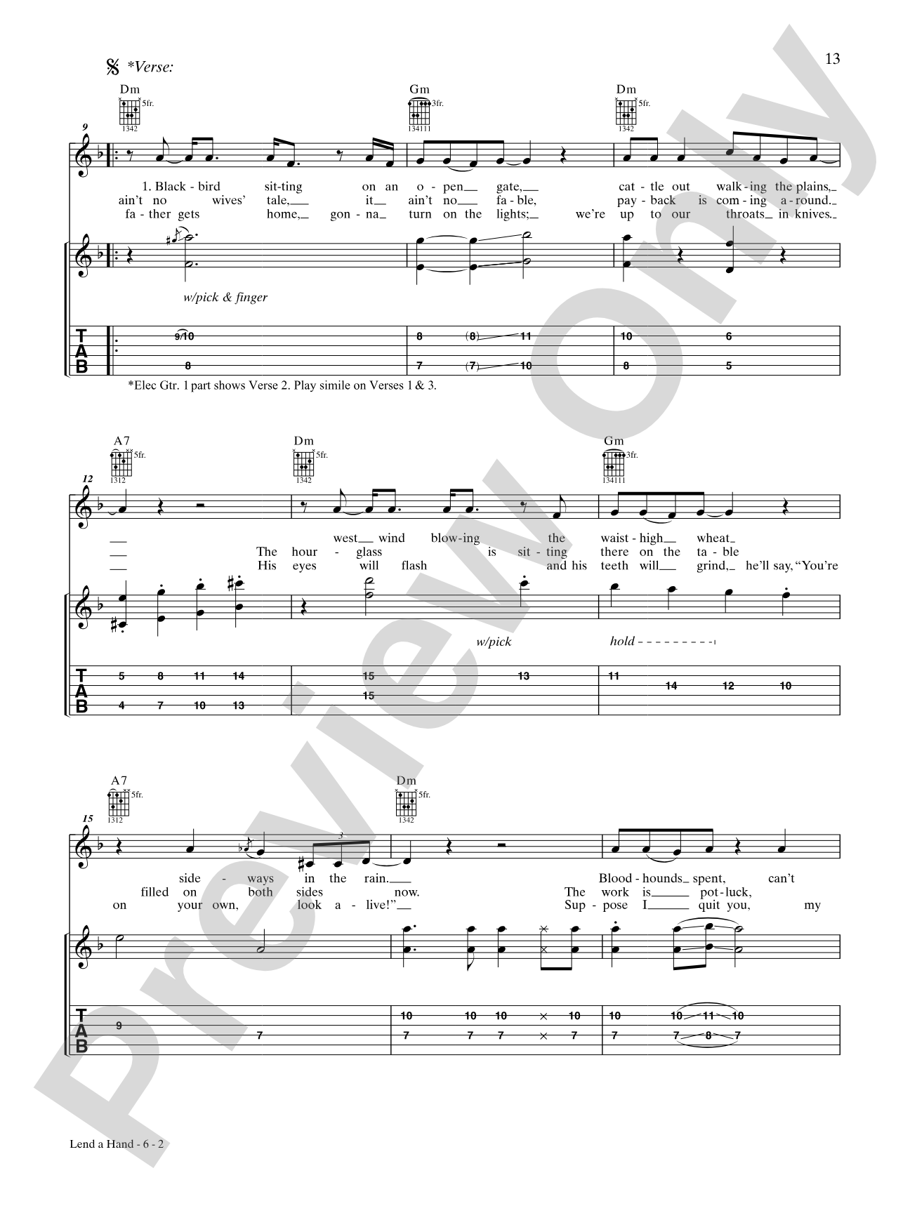 Lend a Hand: Authentic Guitar TAB