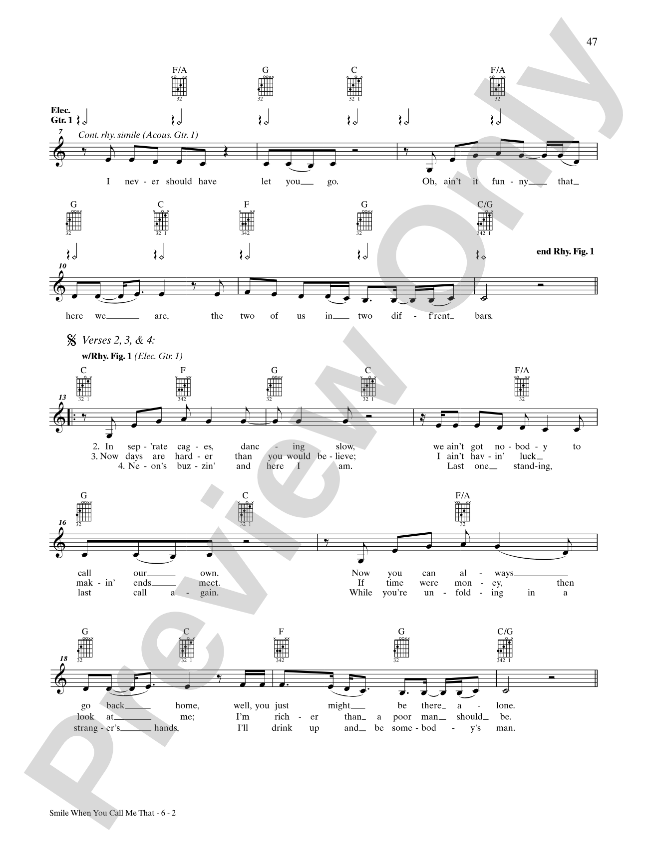 Smile When You Call Me That: Authentic Guitar TAB
