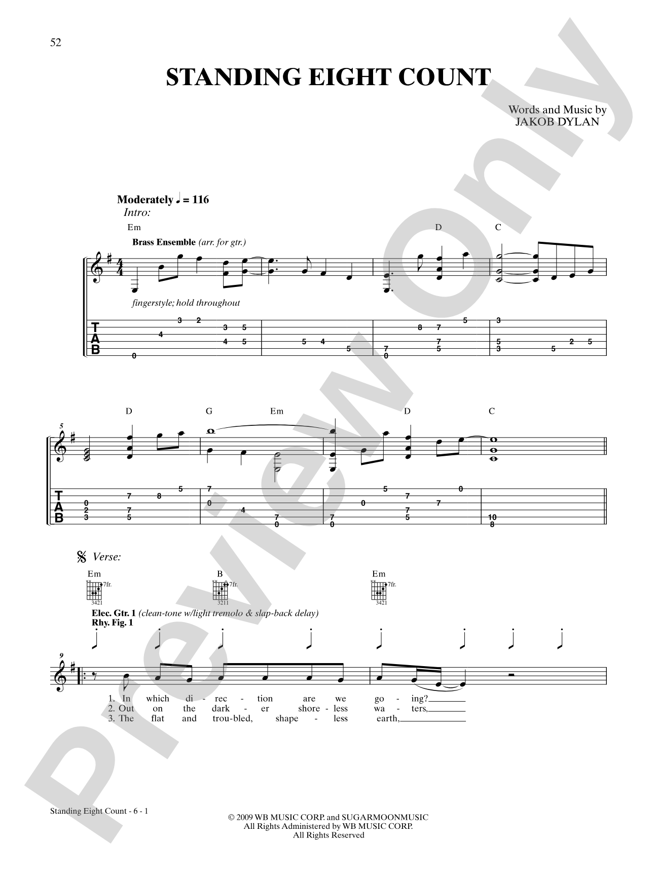 Standing Eight Count: Authentic Guitar TAB