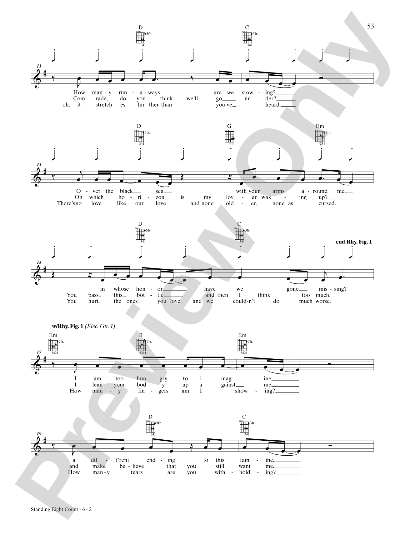 Standing Eight Count: Authentic Guitar TAB