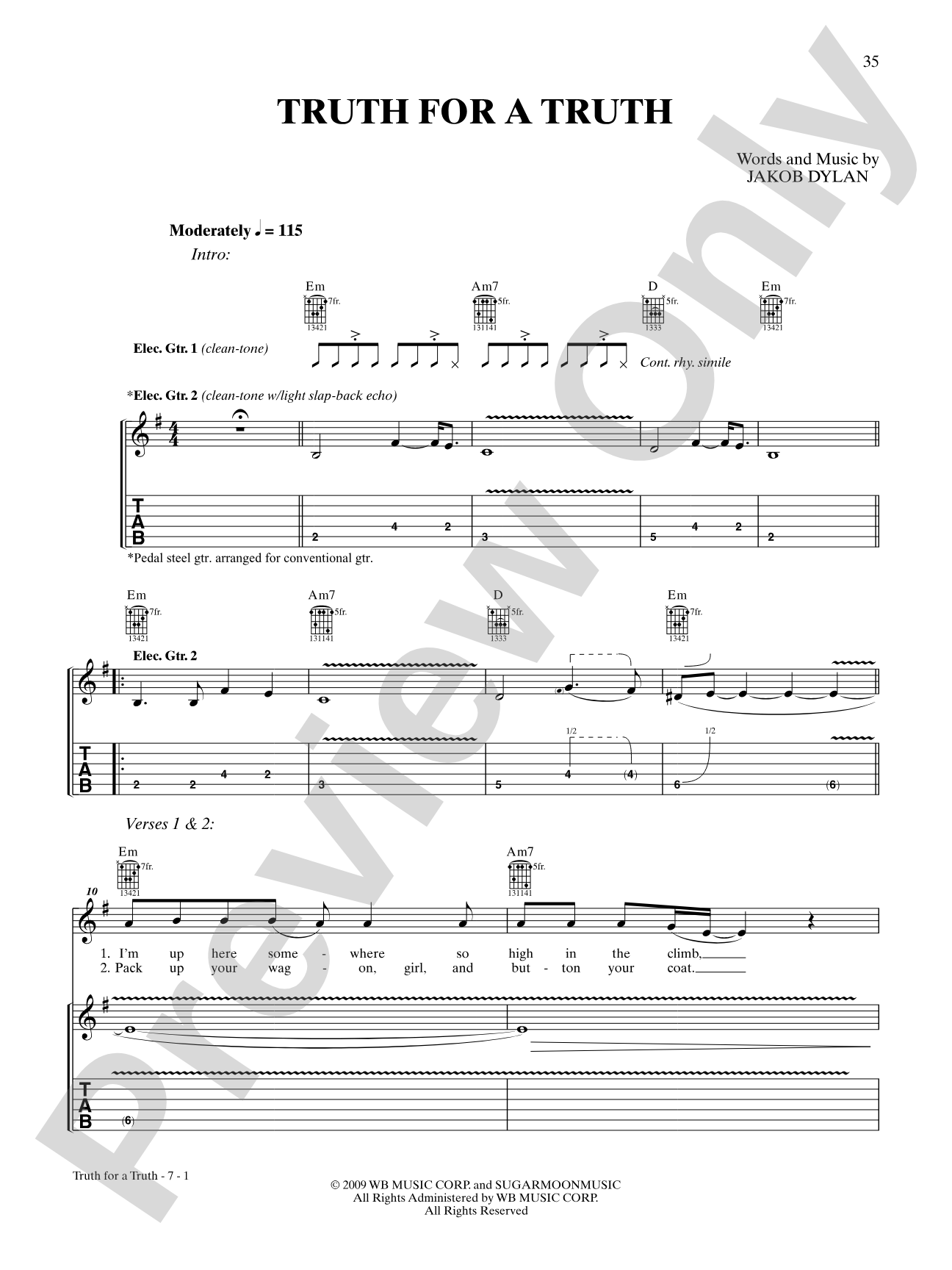 Truth for a Truth: Authentic Guitar TAB