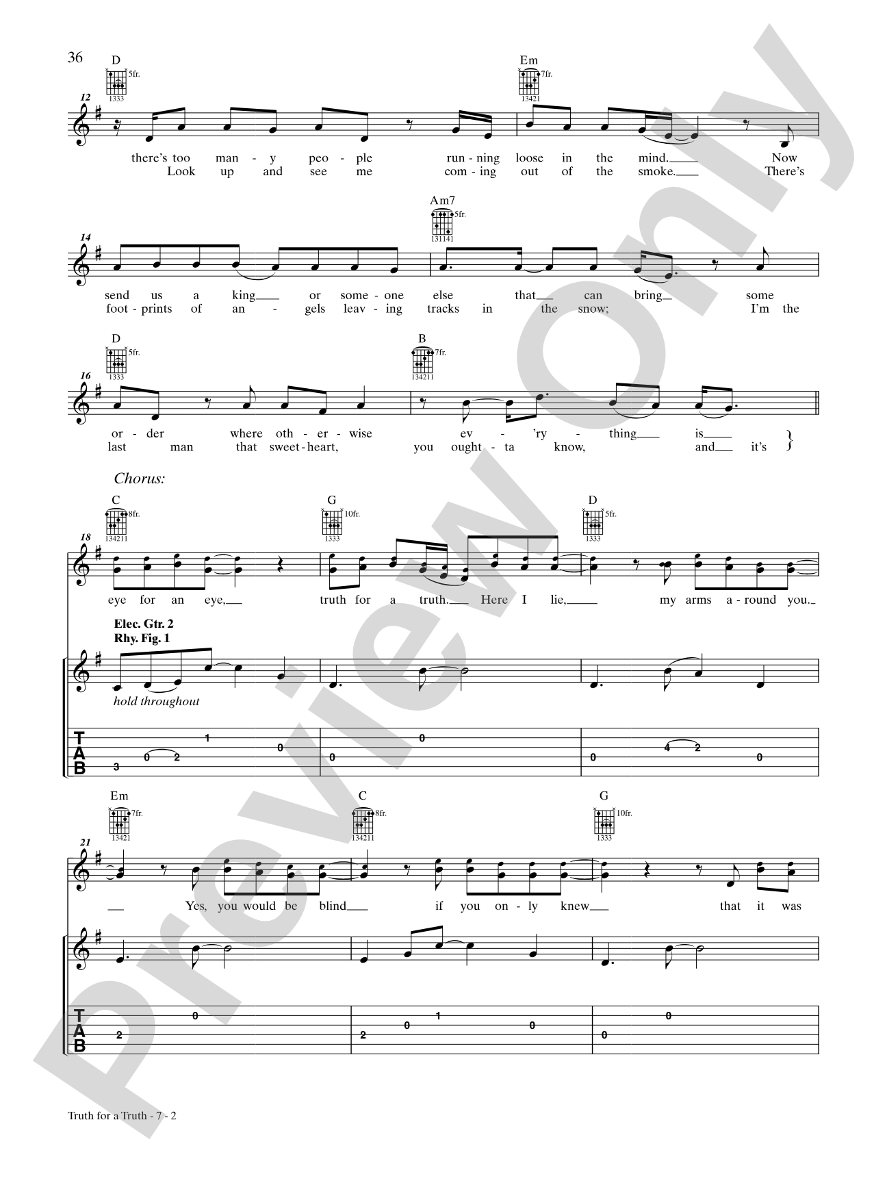 Truth for a Truth: Authentic Guitar TAB