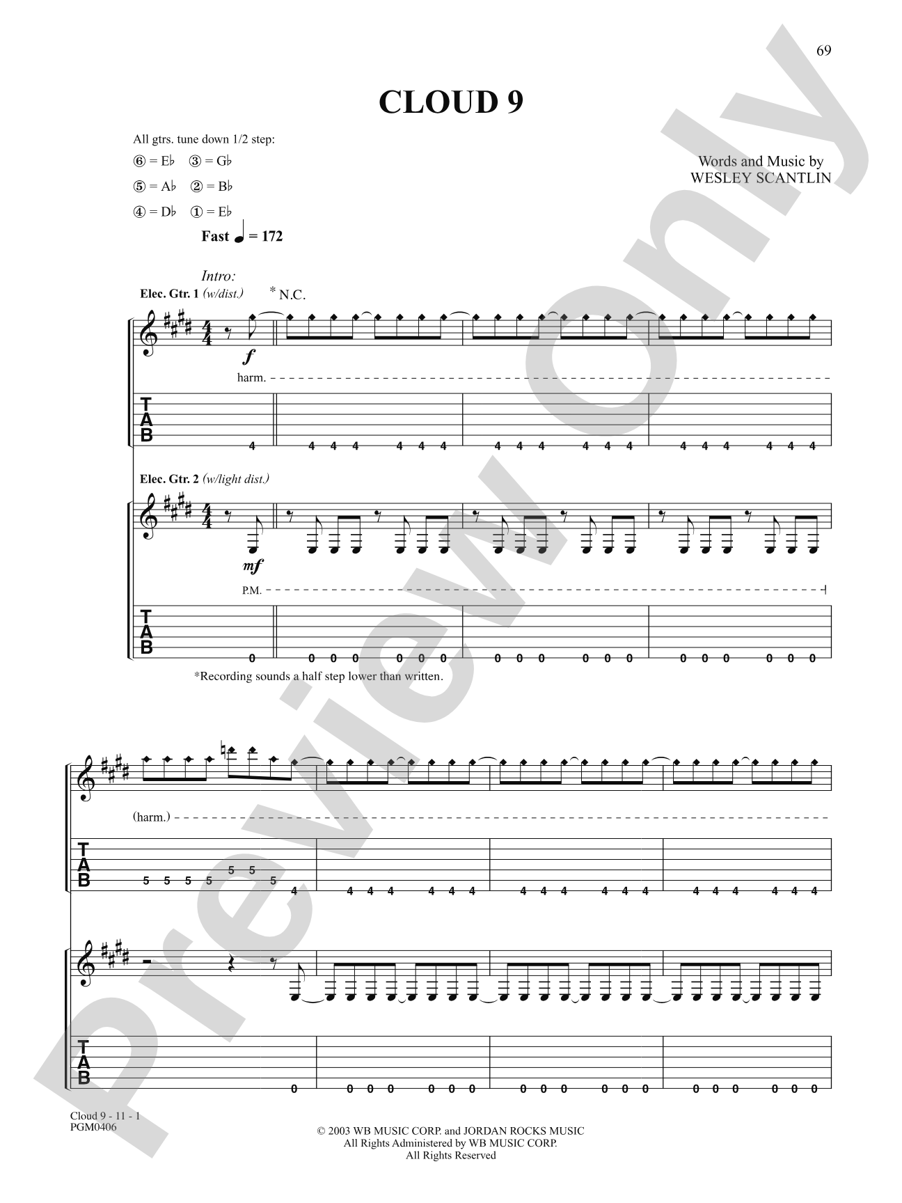 Cloud 9: Authentic Guitar TAB
