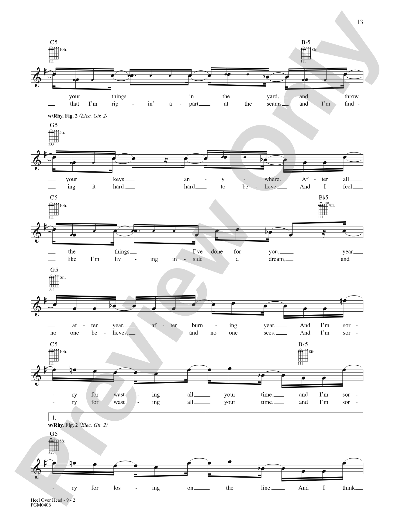 Heel Over Head: Authentic Guitar TAB
