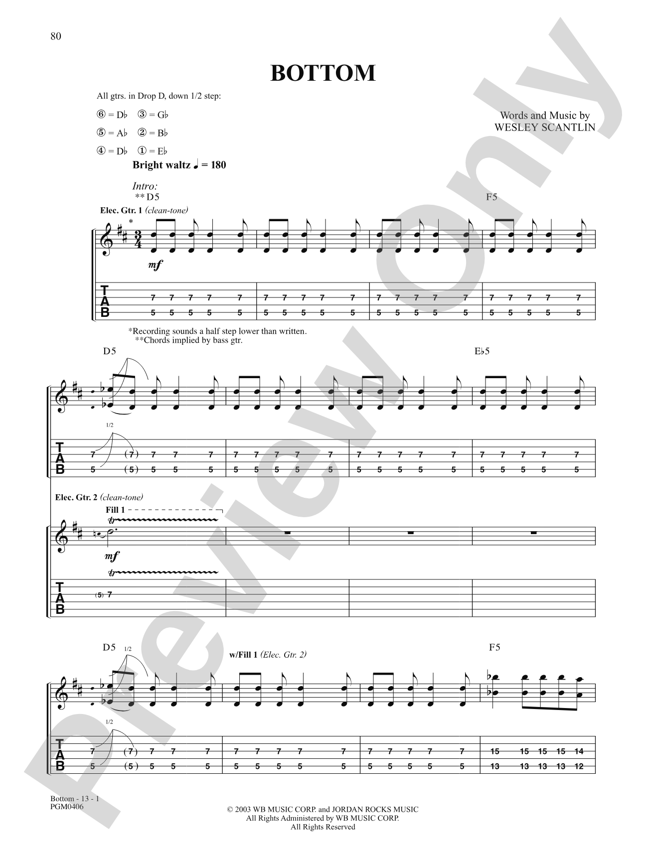 Bottom: Authentic Guitar TAB