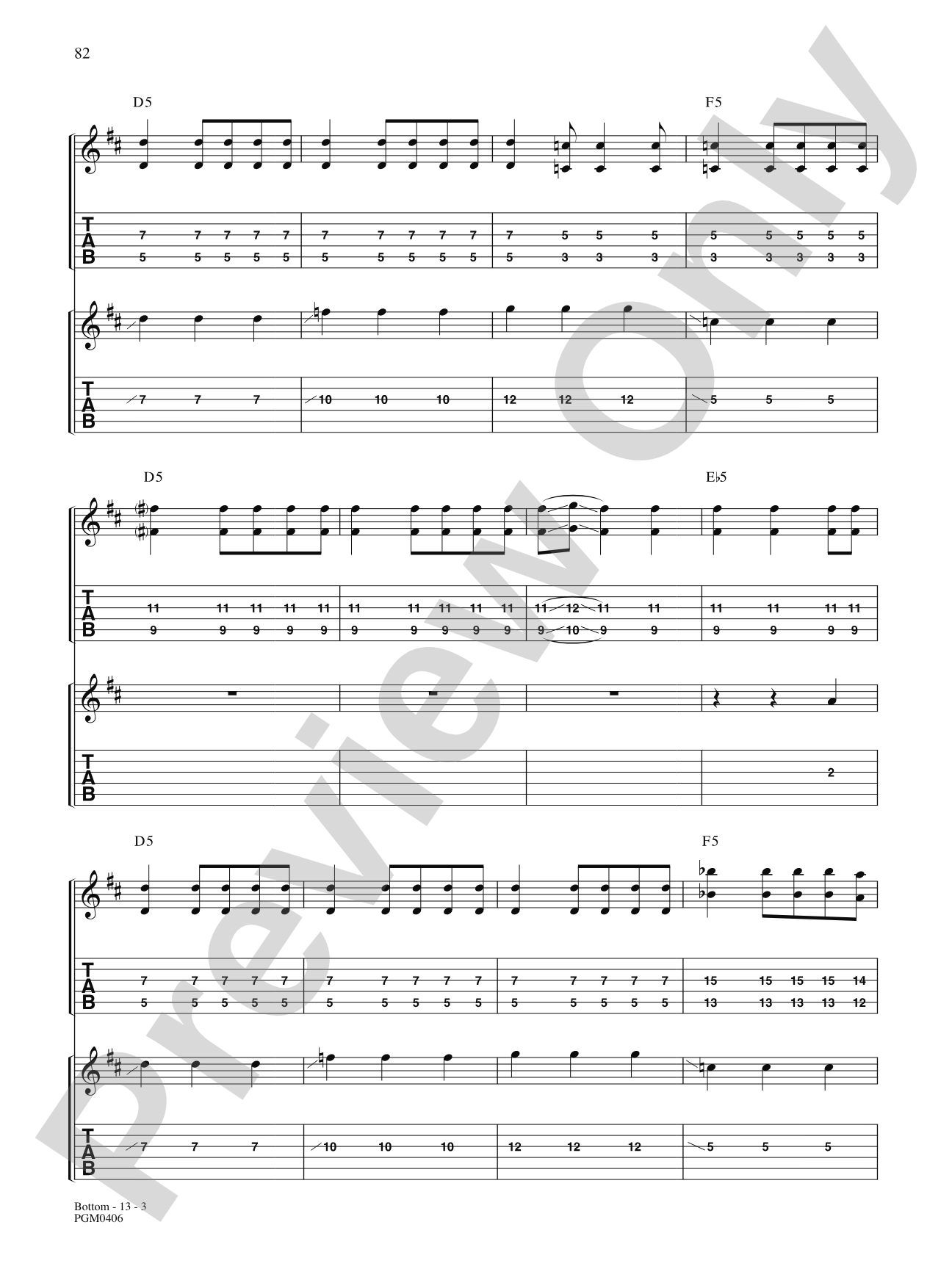 Bottom: Authentic Guitar TAB