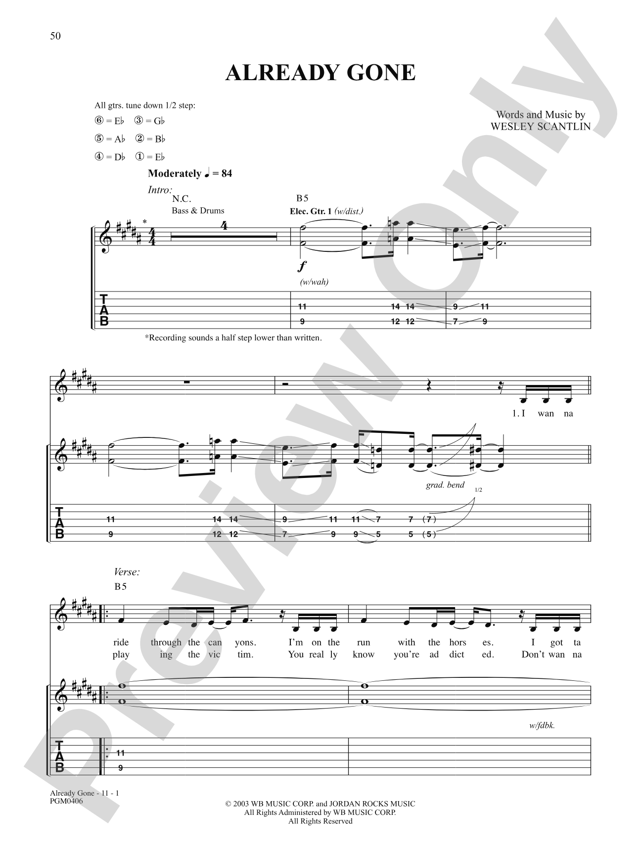 Already Gone: Authentic Guitar TAB