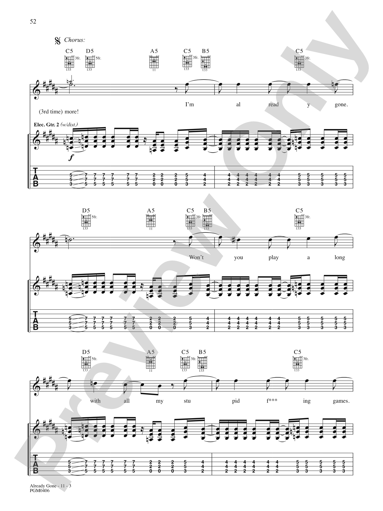 Already Gone: Authentic Guitar TAB