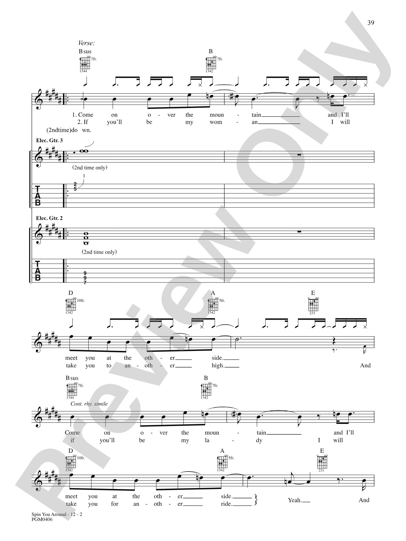 Spin You Around: Authentic Guitar TAB