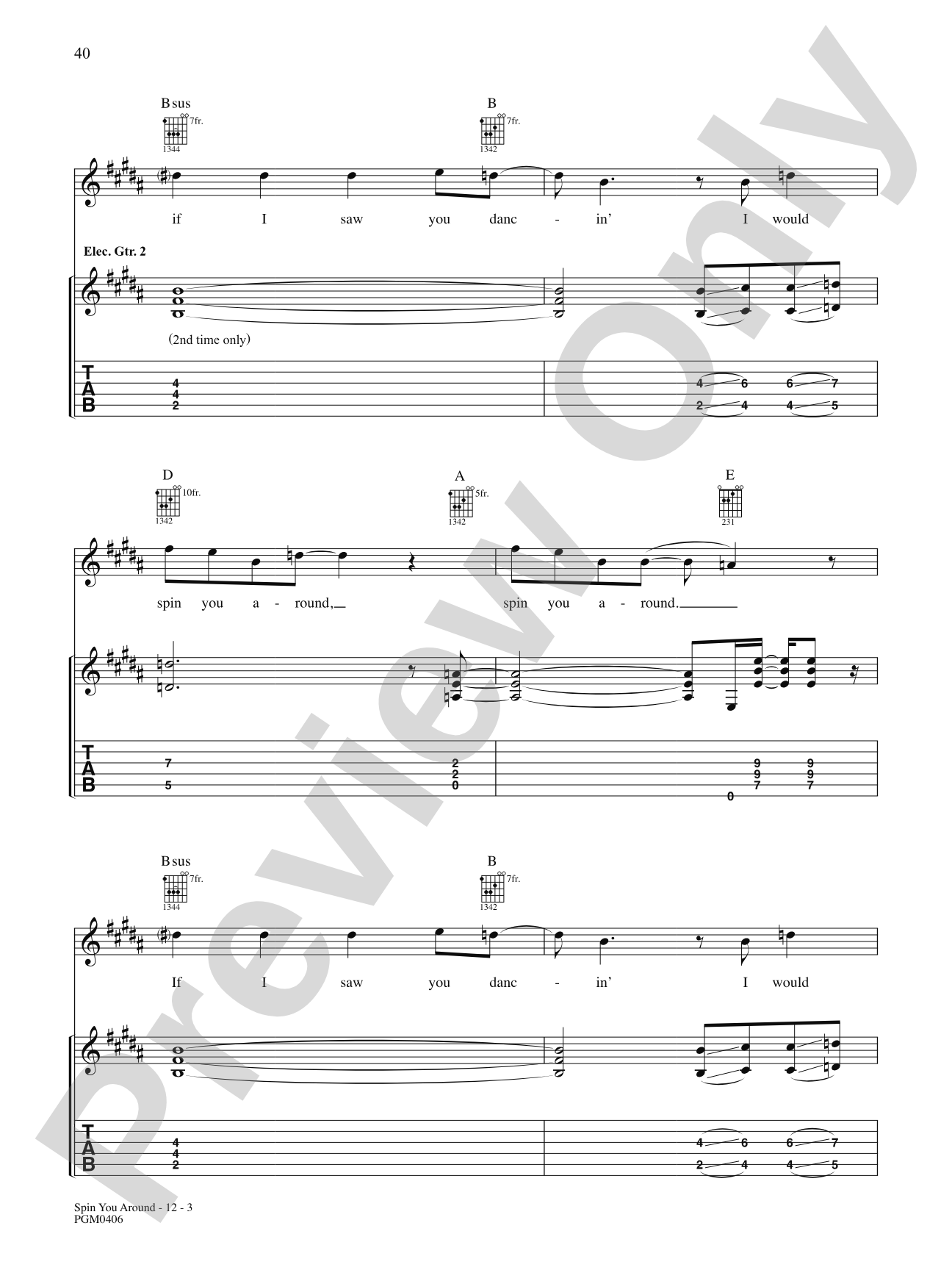 Spin You Around: Authentic Guitar TAB