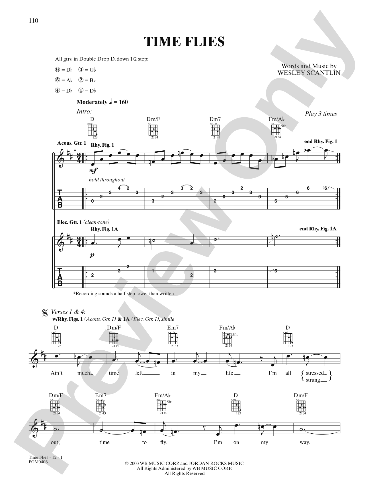 Time Flies: Authentic Guitar TAB