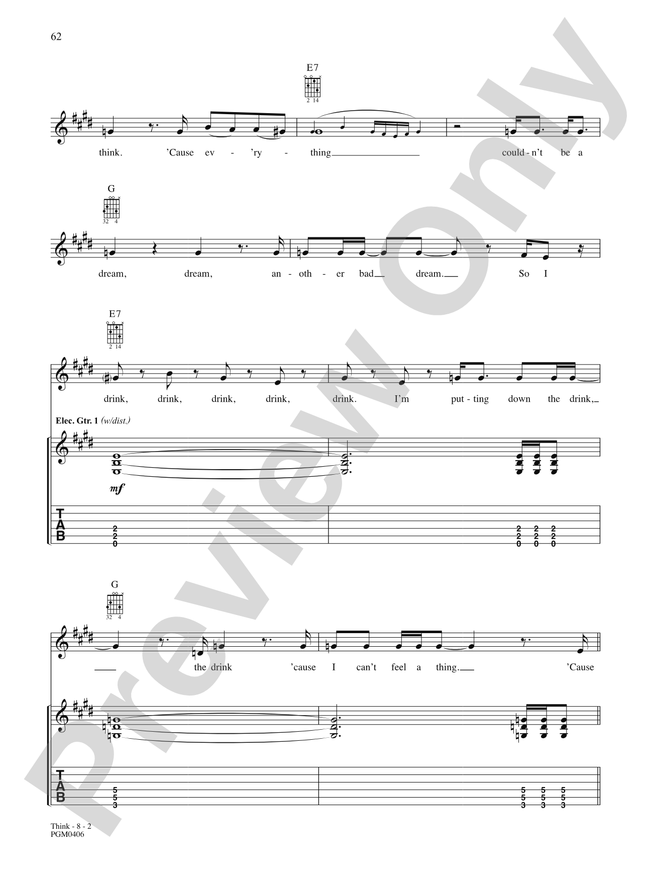 Think: Authentic Guitar TAB