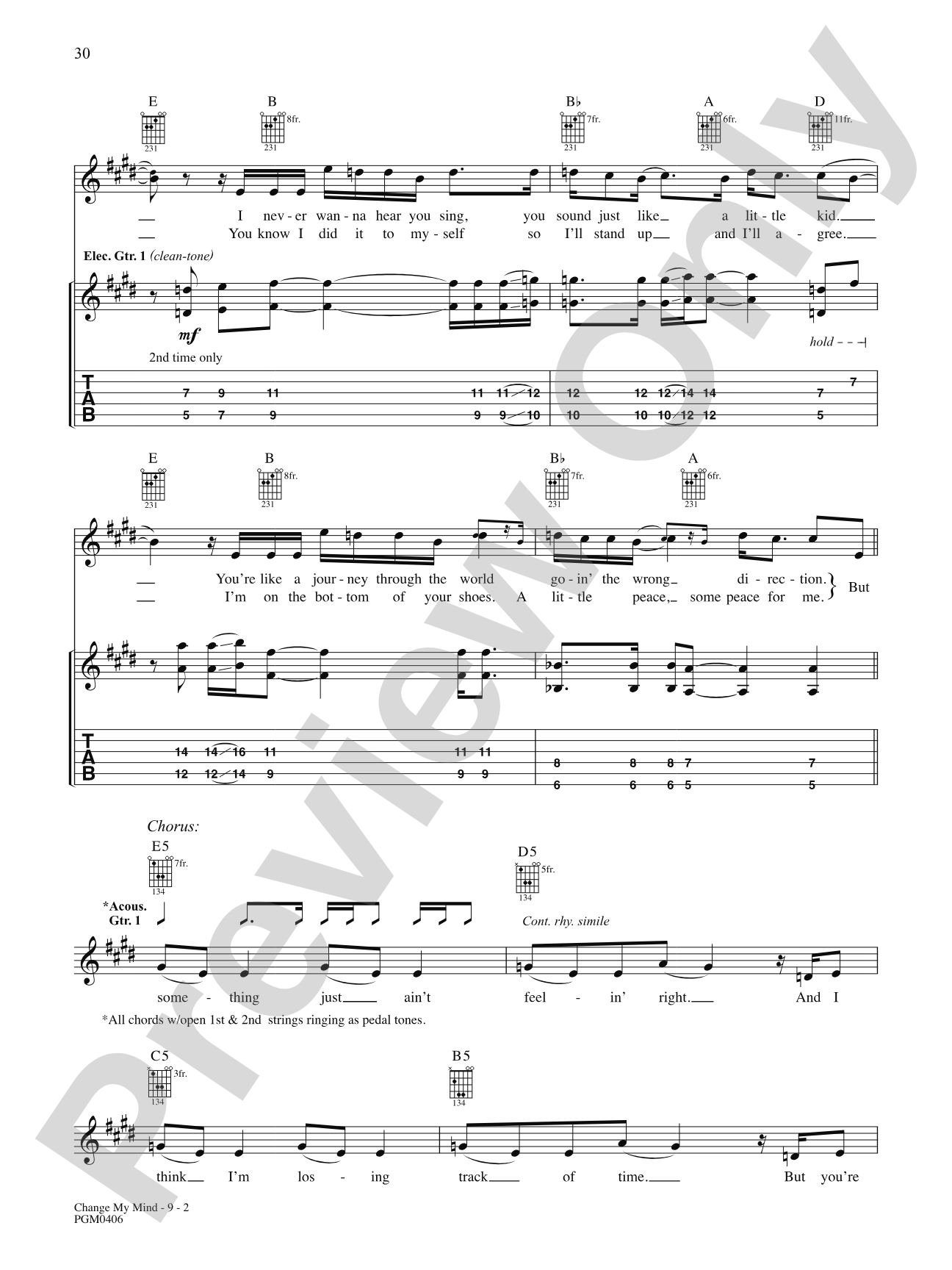 Change My Mind: Authentic Guitar TAB