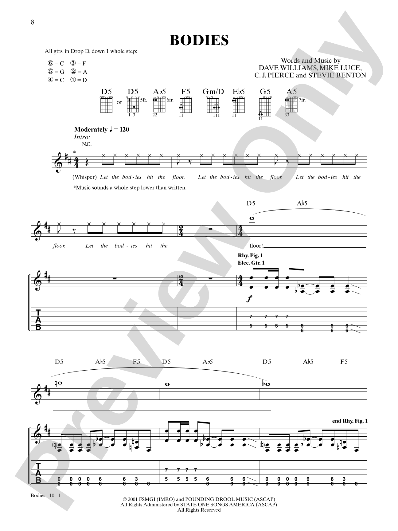 Bodies: Authentic Guitar TAB