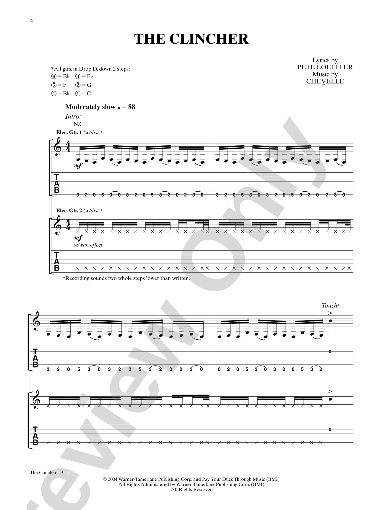 The Clincher: Authentic Guitar TAB