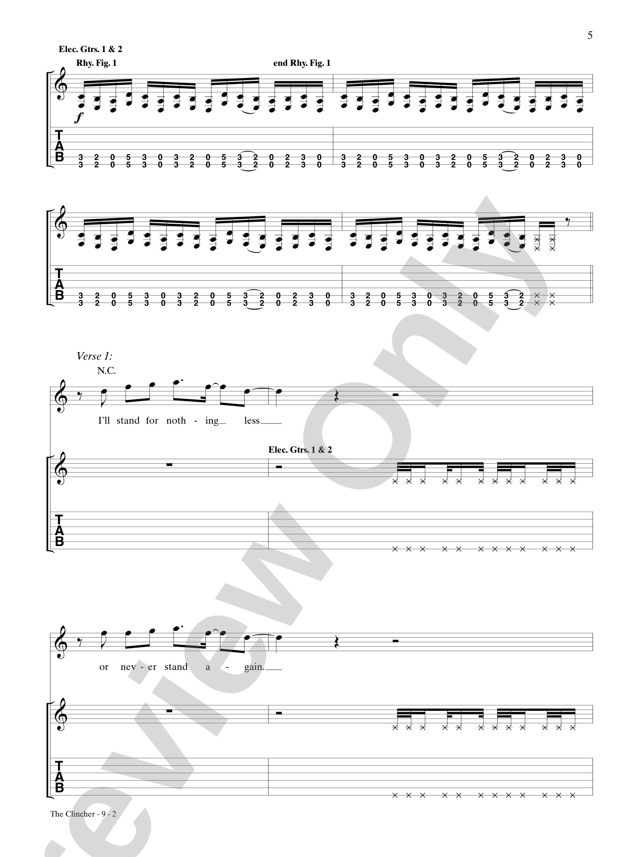 The Clincher: Authentic Guitar TAB