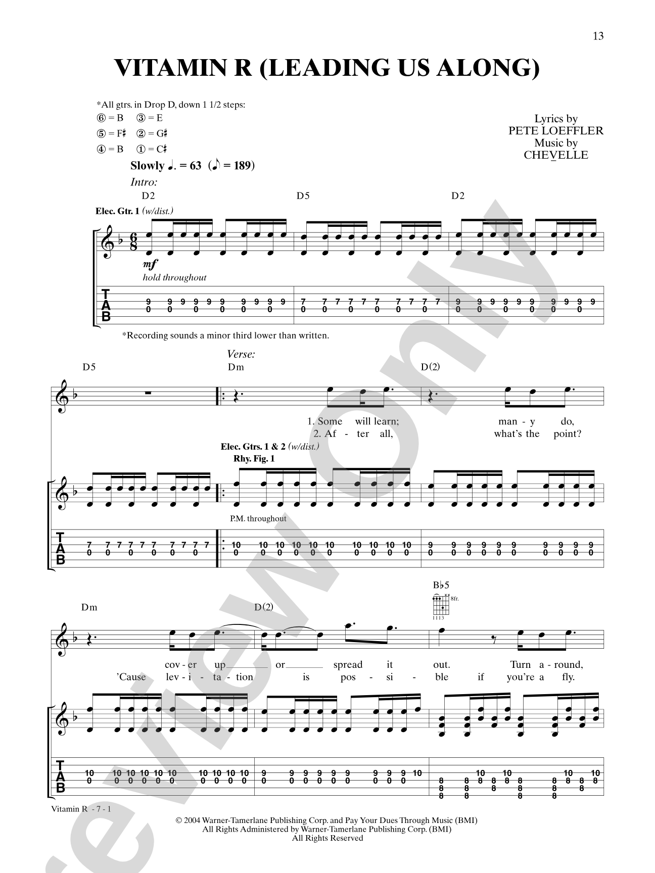 Vitamin R (Leading Us Along): Authentic Guitar TAB