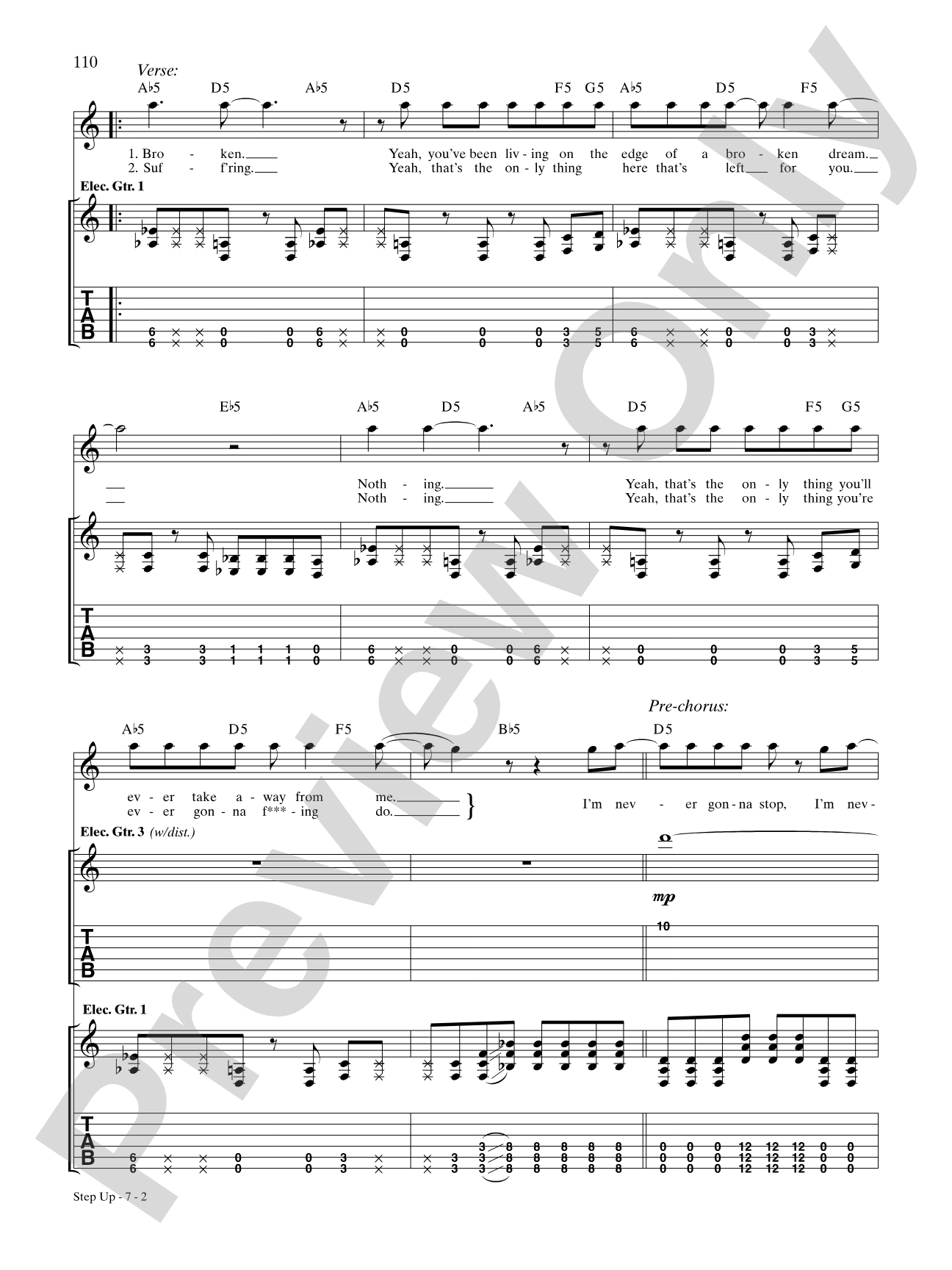 Step up: Authentic Guitar TAB