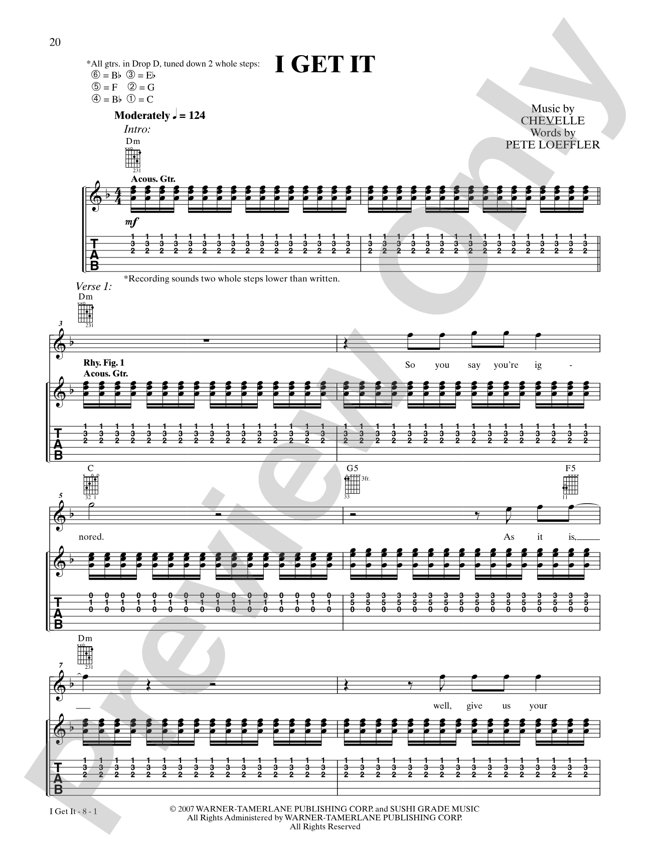 I Get It: Authentic Guitar TAB