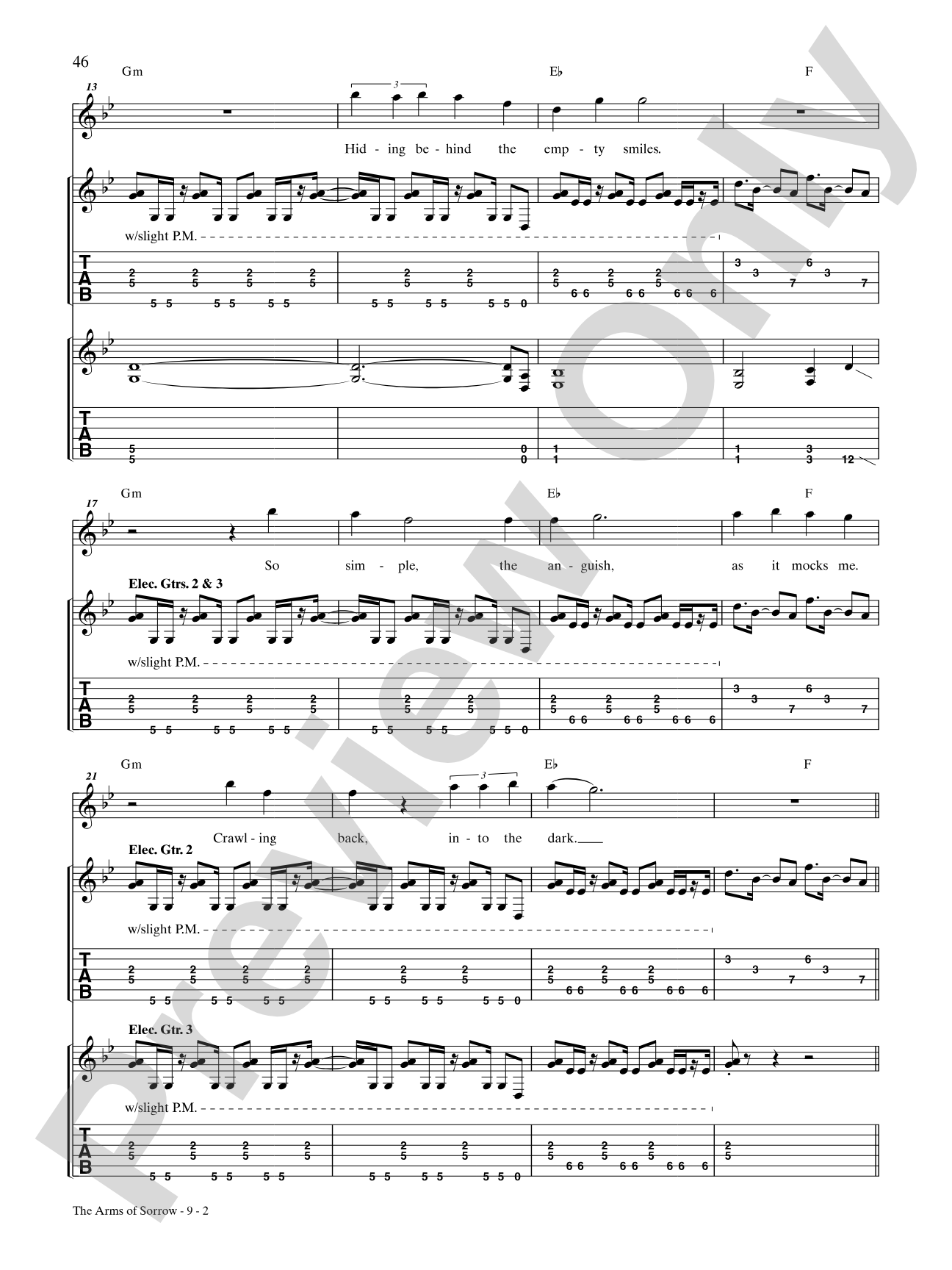 The Arms of Sorrow: Authentic Guitar TAB
