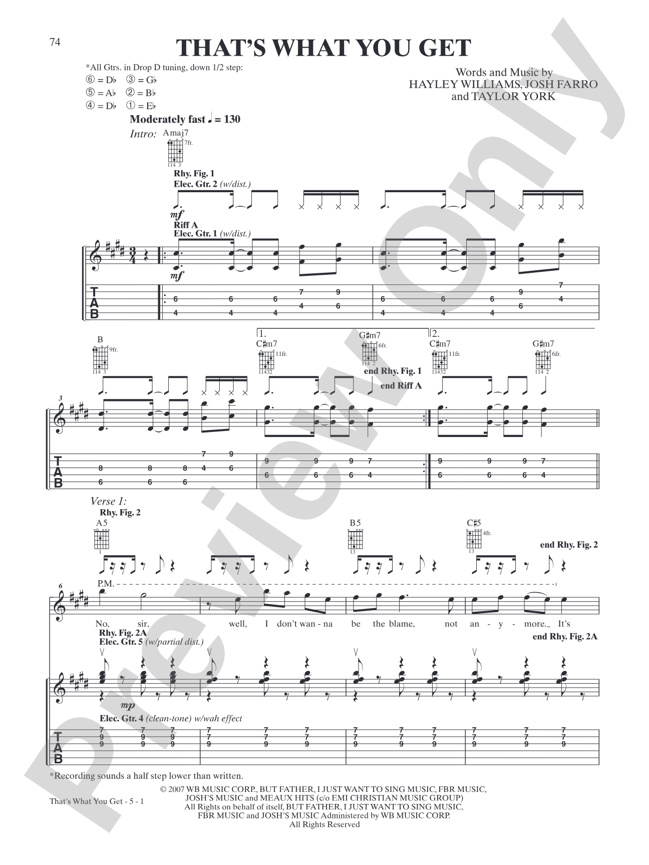 That's What You Get: Authentic Guitar TAB
