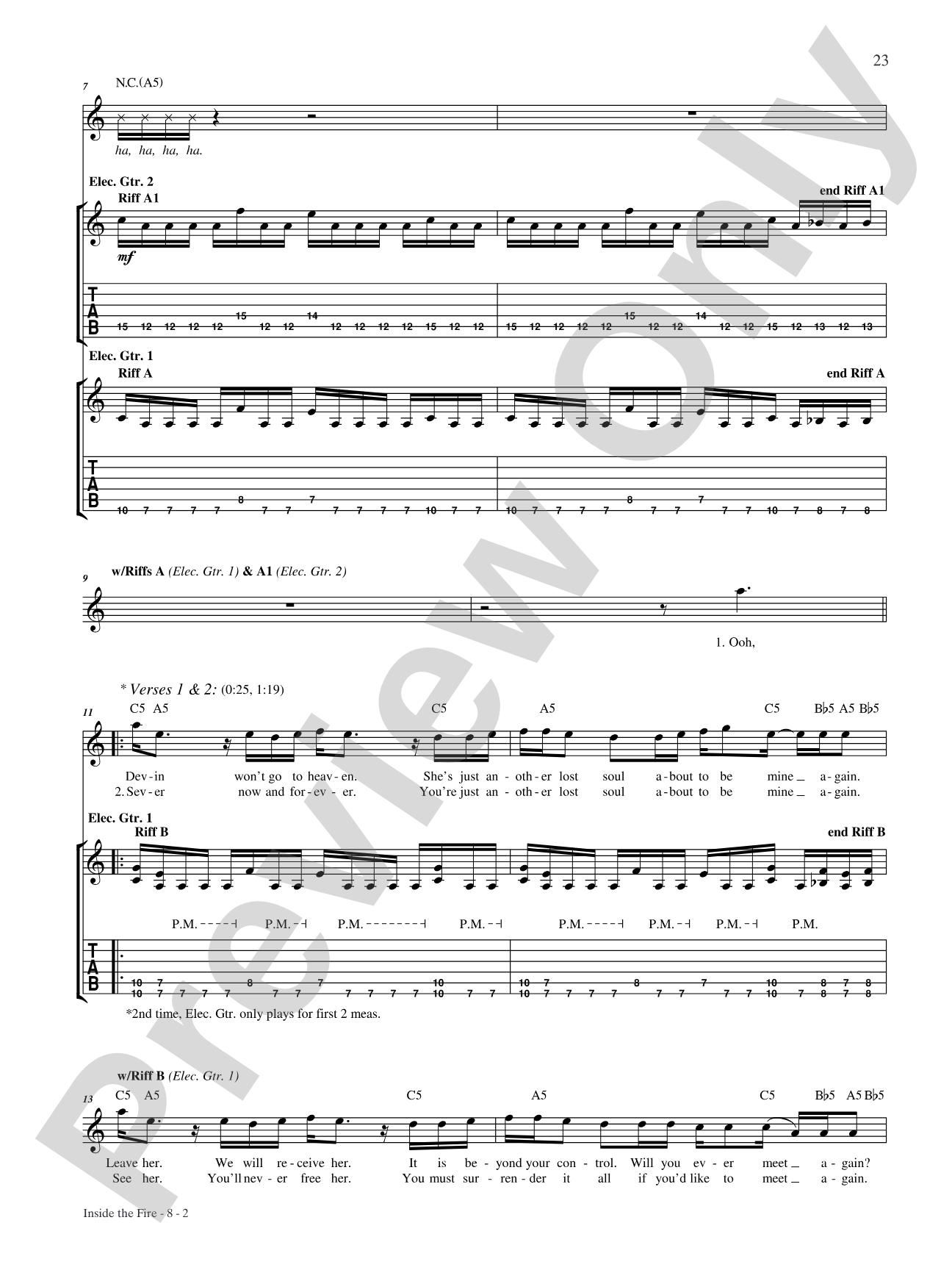 Inside the Fire: Authentic Guitar TAB