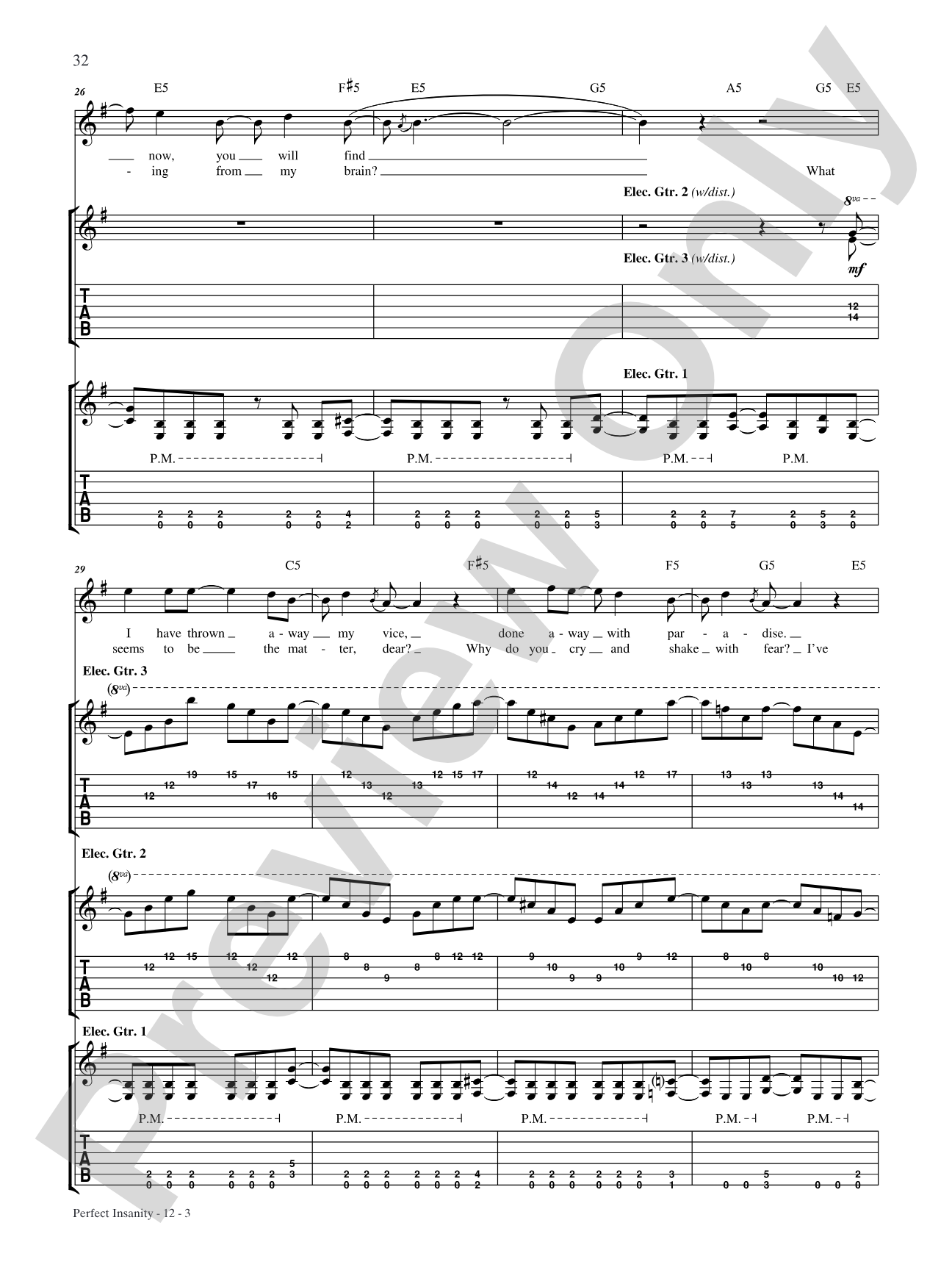 Perfect Insanity: Authentic Guitar TAB