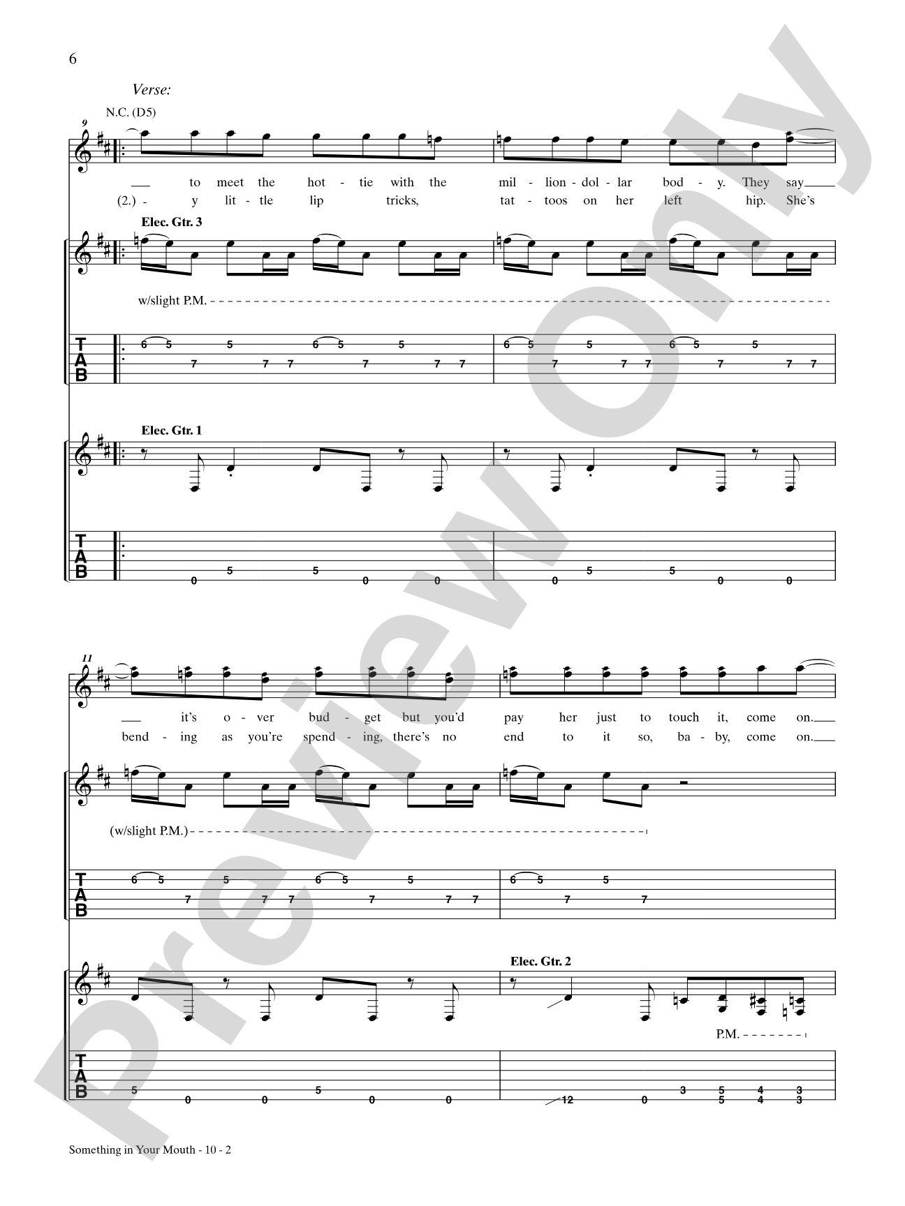 Something in Your Mouth: Authentic Guitar TAB