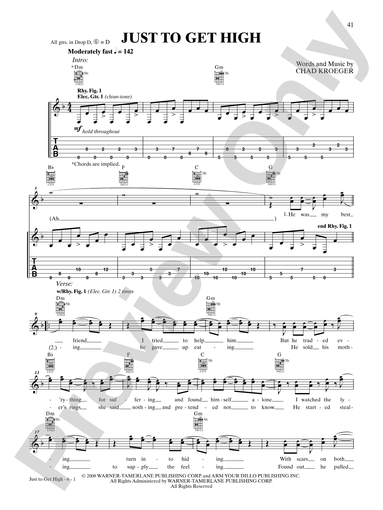 Just to Get High: Authentic Guitar TAB