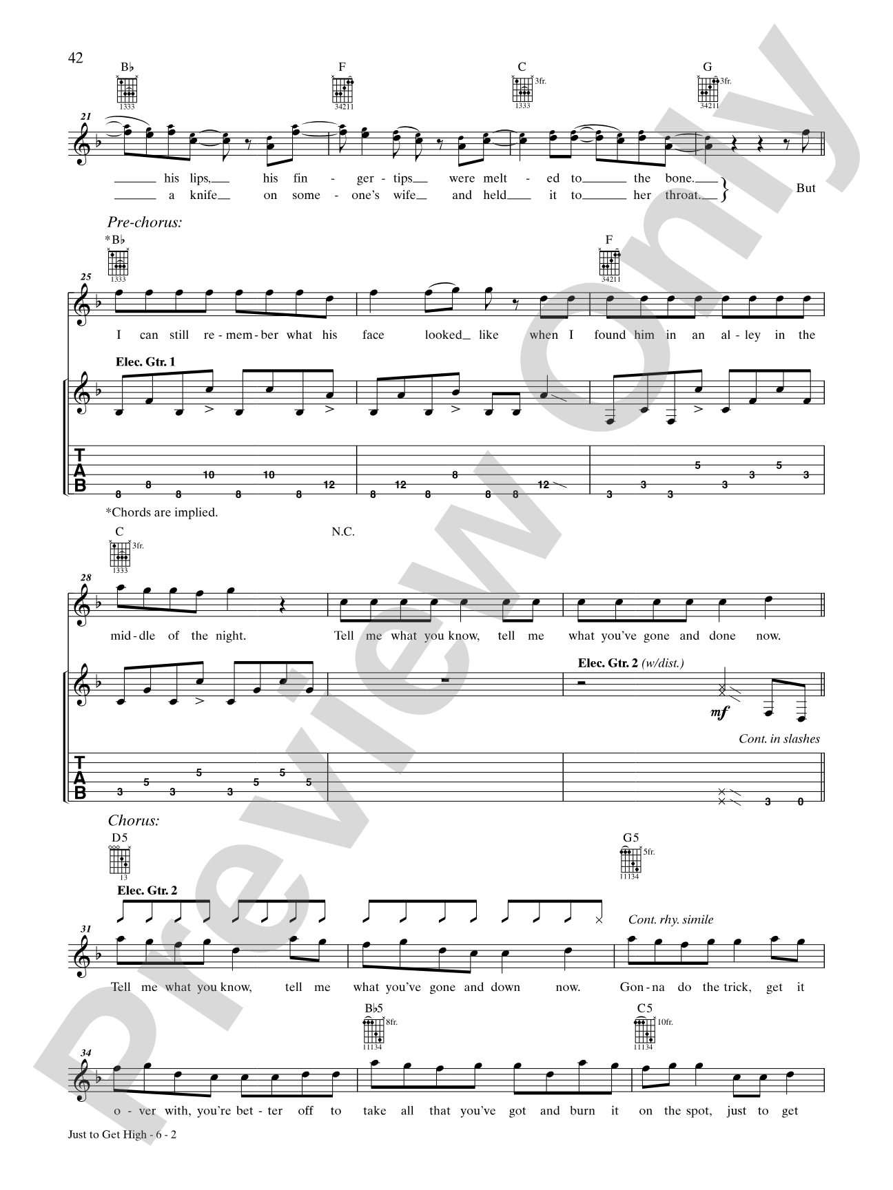 Just to Get High: Authentic Guitar TAB