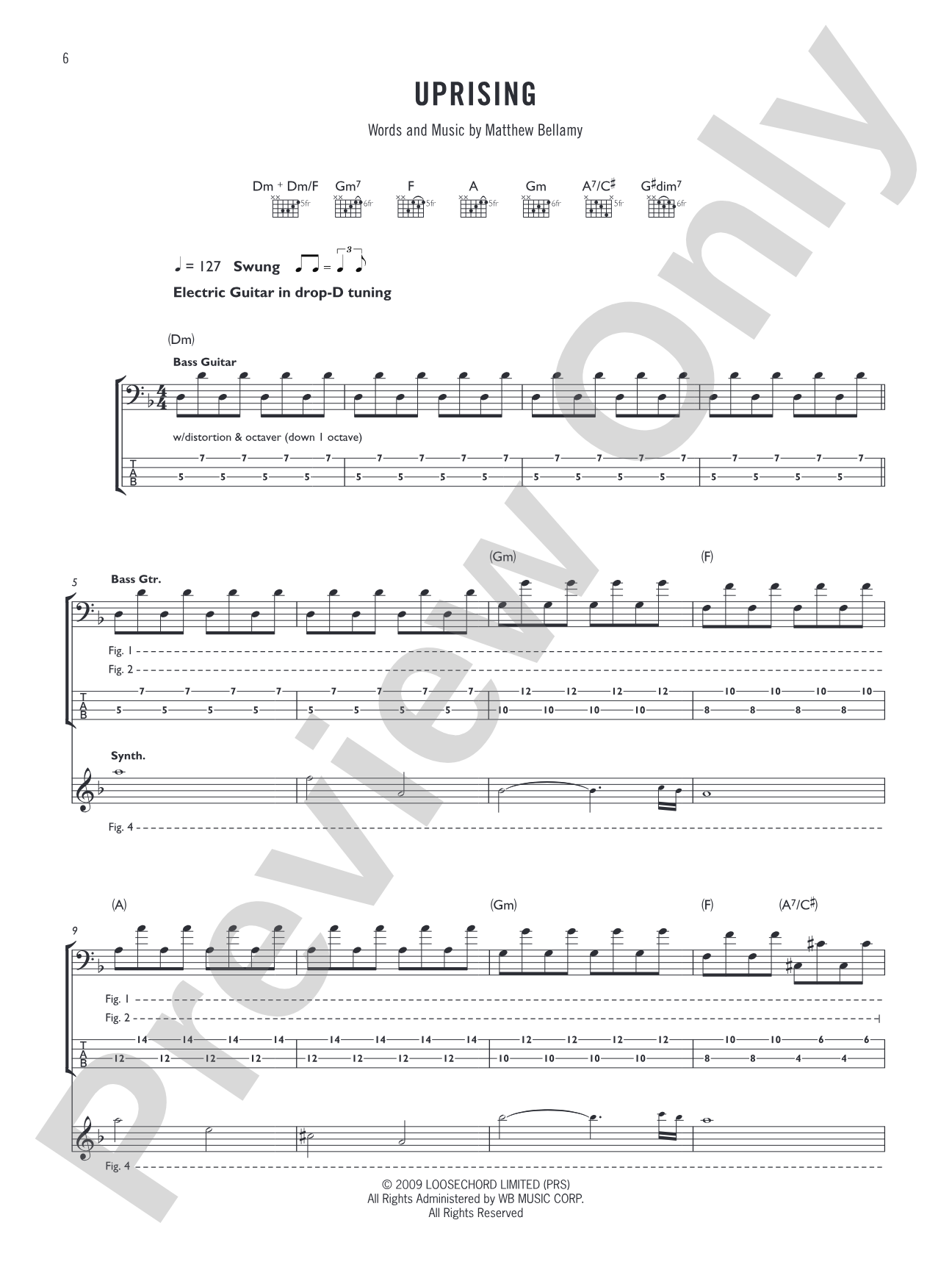 Uprising: Authentic Guitar TAB