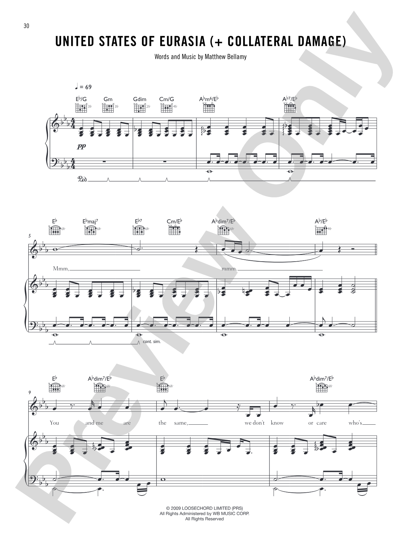 United States of Eurasia (+ Collateral Damage): Piano/Vocal/Chords