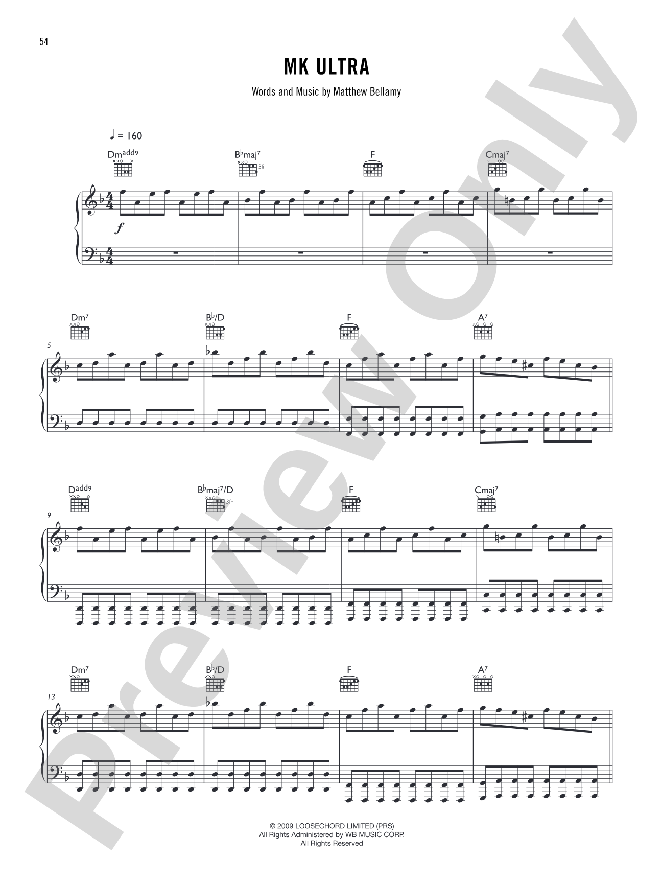 MK Ultra: Piano/Vocal/Chords