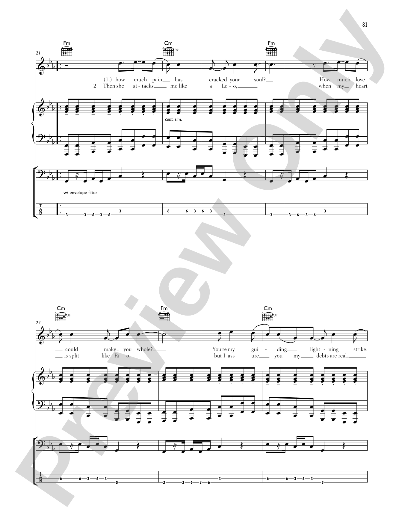 I Belong to You (from "Twilight: New Moon"): Authentic Guitar TAB