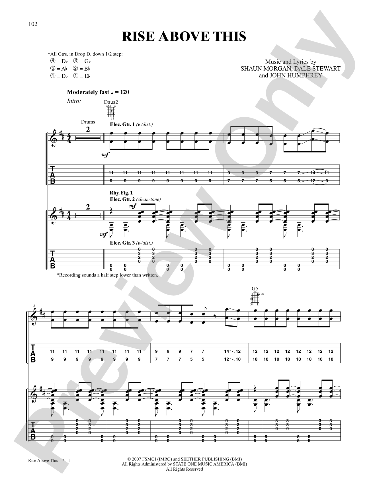 Rise Above This: Authentic Guitar TAB