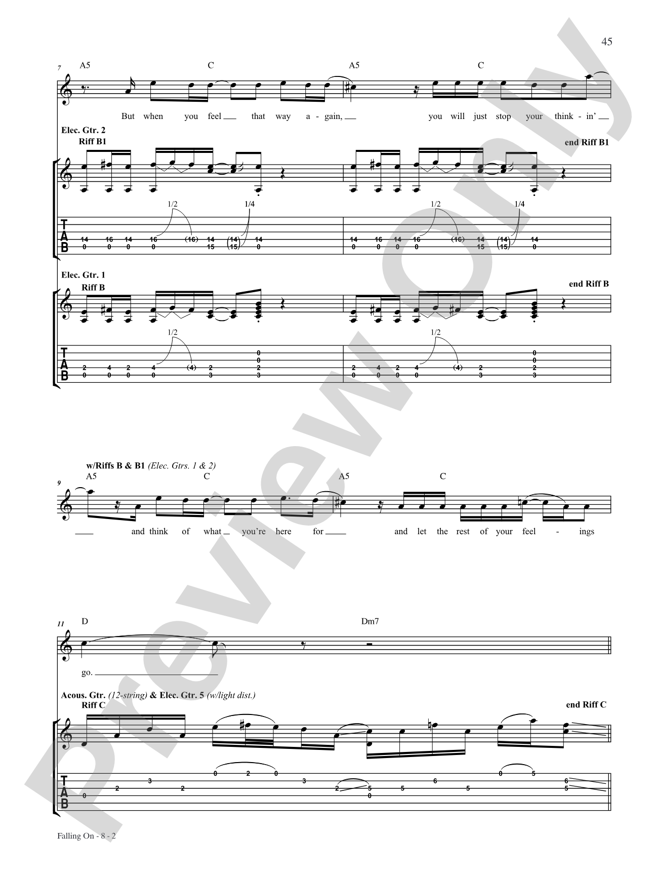 Falling On: Authentic Guitar TAB