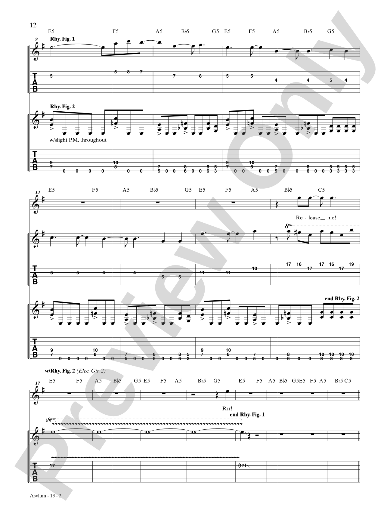 Asylum: Authentic Guitar TAB